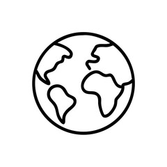 Globe Icon in Minimalist Style on Transparent Background  