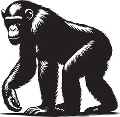 Monkey Clipart Silhouette, monkey illustration, monkey silhouette vector isolated on white background