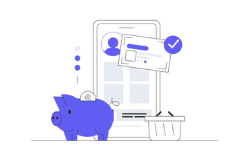 Investment and Analysis Money Profits, Profitable investment, funding Financial consulting, savings. Flat Cartoon Vector Illustration, icon. Stylish abstract  landing page 