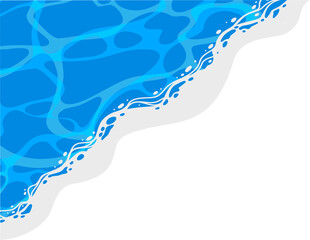 Sea waves corner border illustration 