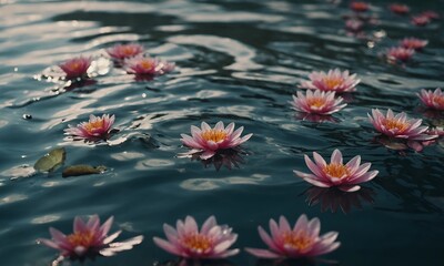 Water-like petals. pink water lily