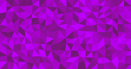 Abstract Purple Geometric Low Poly Background, Triangular Mosaic Pattern Texture, Violet Polygon Design for Wallpaper, Presentation, Website, Banner, and Digital Media