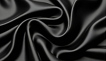 Obraz premium Black silk fabric draped elegantly in smooth texture 