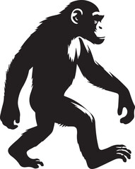 Obraz premium Monkey Clipart Silhouette, monkey illustration, monkey silhouette vector isolated on white background