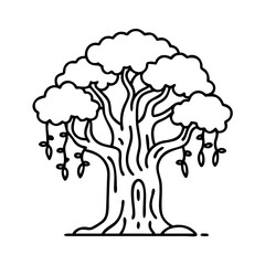 banyan tree icon, banyan tree vector illustration-simple illustration of banyan tree, perfect for banyan tree logos and icons