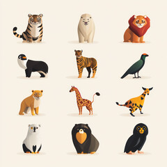 Obraz premium set of cartoon animals