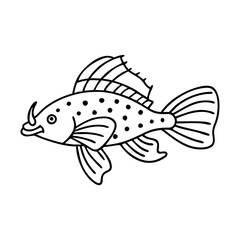 bristlenose pleco fish icon, bristlenose pleco fish vector illustration-simple illustration of bristlenose pleco fish, perfect for bristlenose pleco fish logos and icons
