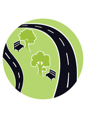 logo with landscape and mountain concept.