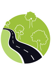 logo with landscape and mountain concept.