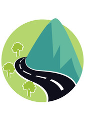 logo with landscape and mountain concept.