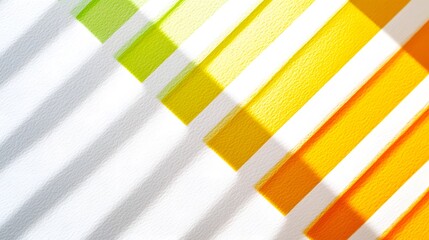 Abstract colorful stripes and sunlight shadows create a vibrant diagonal pattern design.