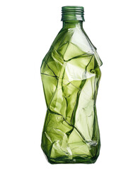Crumpled plastic bottle, garbage, pollution of nature, recyclable materials isolated, no background.