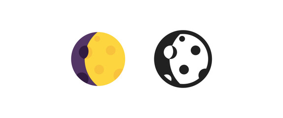 Naklejka premium Yellow Crescent Moon Emoji 