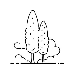cypress tree icon, cypress tree vector illustration-simple illustration of cypress tree, perfect for cypress tree logos and icons