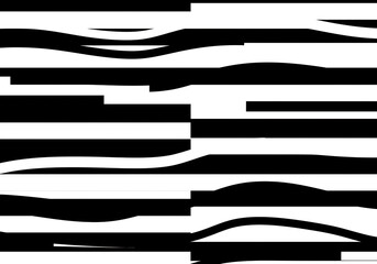 Abstract Black And White Wave Stripes Pattern Texture Background