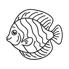 discus fish icon, discus fish vector illustration-simple illustration of discus fish, perfect for discus fish logos and icons