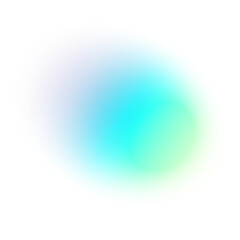 Abstract gradient background with blue and green aura, blurred modern shapes, violet bubble design, futuristic Y2K color palette. Flat vector illustration isolated on white background.