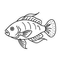 electric blue ram fish icon, electric blue ram fish vector illustration-simple illustration of electric blue ram fish, perfect for electric blue ram fish logos and icons