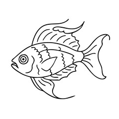 electric blue ram fish icon, electric blue ram fish vector illustration-simple illustration of electric blue ram fish, perfect for electric blue ram fish logos and icons