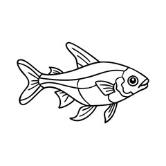 ember tetra fish icon, ember tetra fish vector illustration-simple illustration of ember tetra fish, perfect for ember tetra fish logos and icons