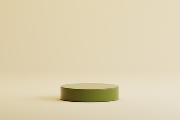 A minimalist green podium against a neutral background, perfect for product displays