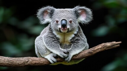 Fototapeta premium Adorable Koala on a Branch: Australian Wildlife Photography
