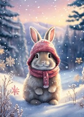 rabbit in the snow