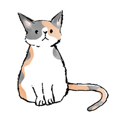 三毛猫の子猫のイラスト