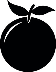 clementine silhouette vector icon on transparent background