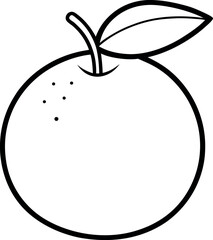 clementine line art vector icon on transparent background