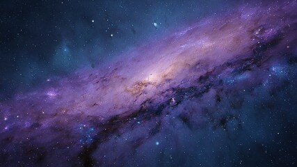 Fototapeta premium A stunning galaxy filled with stars and nebulae in shades of purple and blue.