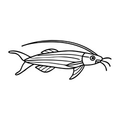 glass catfish icon, glass catfish vector illustration-simple illustration of glass catfish, perfect for glass catfish logos and icons