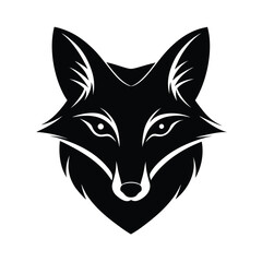 fox head sharp ears vector art silhouette