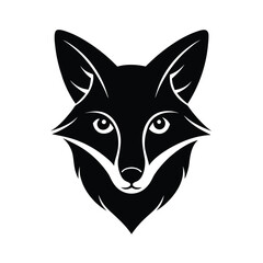 fox head sharp ears vector art silhouette