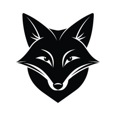 fox head sharp ears vector art silhouette