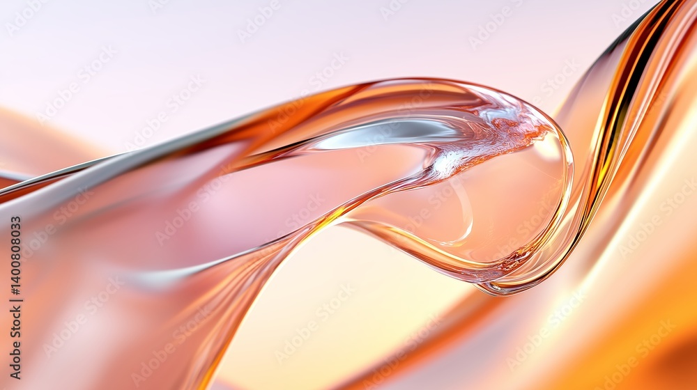 Poster abstract fluid shapes in warm colors create a mesmerizing artistic display