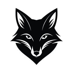 Obraz premium fox head sharp ears vector art silhouette