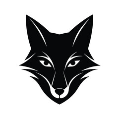 fox head sharp ears vector art silhouette