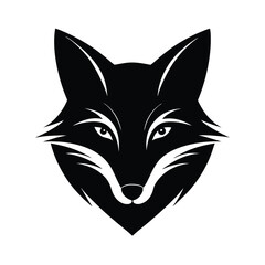 fox head sharp ears vector art silhouette