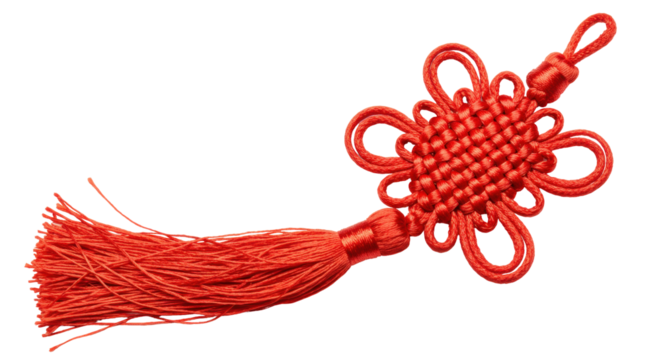Isolated Red Chinese Knot