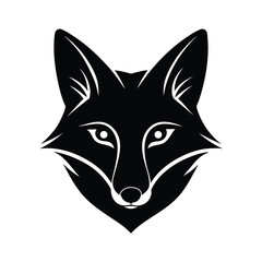 Obraz premium fox head sharp ears vector art silhouette
