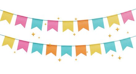 Isolated Bunting Flags