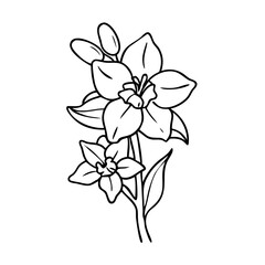 larkspur flower icon, larkspur flower vector illustration-simple illustration of larkspur flower, perfect for larkspur flower logos and icons