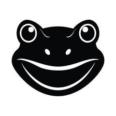 frog face smile vector art silhouette