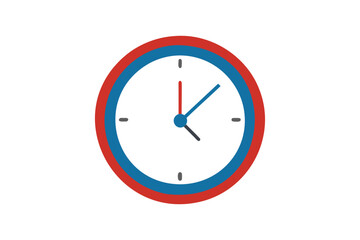Wall clock vector on white background