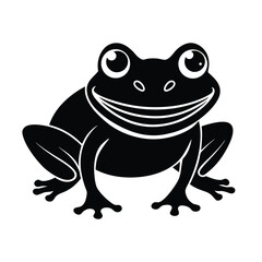 frog face smile vector art silhouette