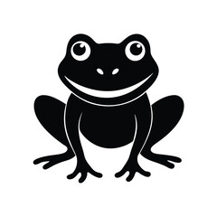 frog face smile vector art silhouette