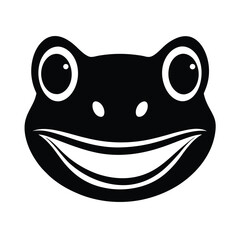 frog face smile vector art silhouette