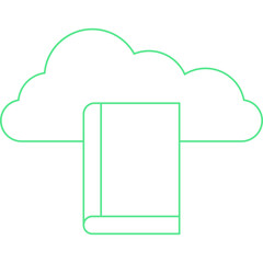 Cloud Library icon single vector illustration