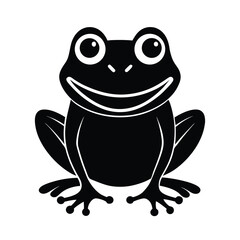 frog face smile vector art silhouette
